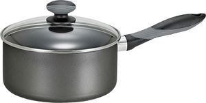 T-fal MIR-A7972494M Sauce Pan with Glass Lid, 3 qt Capacity, Aluminum, Thumb Rest Handle