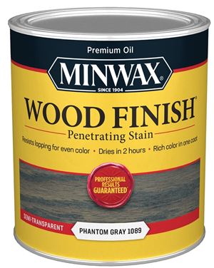 Minwax Wood Finish 118620000 Wood Stain, Phantom Gray, Liquid, 1 qt