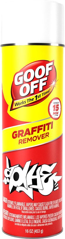 Goof Off FG673 Graffiti Remover, Opaque Viscous Liquid, 16 oz Aerosol Can