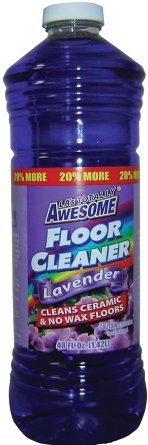 LA's TOTALLY AWESOME 230 Floor Cleaner, 40 oz Bottle, Liquid, Lavender, Pack of 8