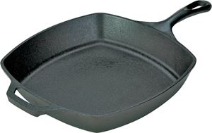 Lodge L8SQ3 Seasoned Skillet, 10-1/2 in Dia, Iron, Black