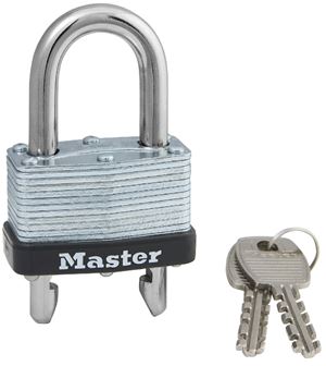 Master Lock 510D Padlock, Keyed Different Key, Adjustable Shackle, 9/32 in Dia Shackle, Steel Shackle, Steel Body