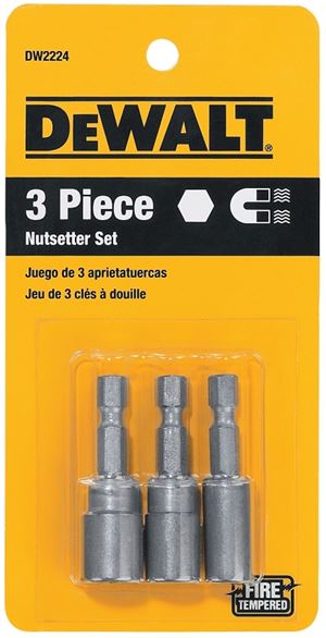 DEWALT DW2224 Nut Driver Set, 3-Piece, Steel, Zinc Phosphate