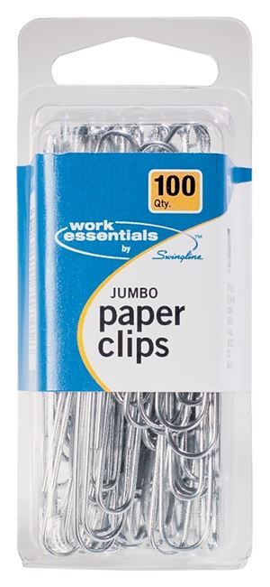 Swingline Work Essentials A70725855 Paper Clip, Jumbo, Silver, Pack of 50