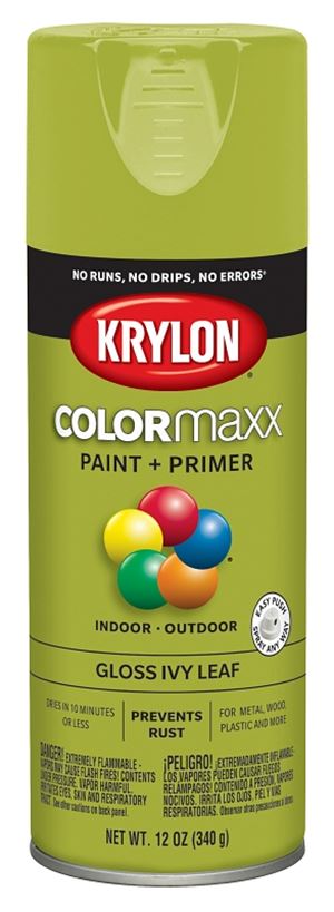 Krylon K05525007 Enamel Spray Paint, Gloss, Ivy Leaf, 12 oz, Can