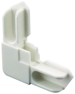 Make-2-Fit PL-14314 Window Frame Corner, 3/8 in W, Plastic, White