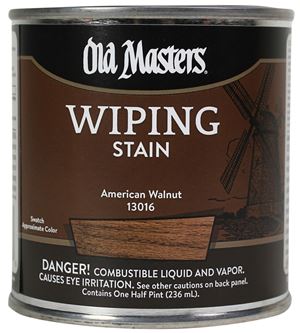 Old Masters 13016 Wiping Stain, American Walnut, Liquid, 0.5 pt, Can