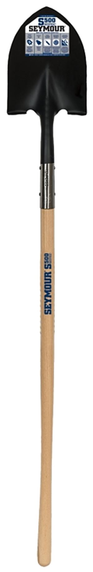 Seymour 49344 Shovel, 9-1/2 in W Blade, 14 ga, Steel Blade, Hardwood Handle, Long Handle, 48 in L Handle