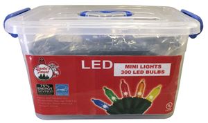 Santas Forest 07910 Light Set, Christmas Lights, 125 V, 120 W, 300-Lamp, LED Lamp, Multi-Color Lamp, 10 ft L, Pack of 6