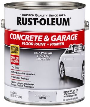 RUST-OLEUM 225359 Floor Paint, Satin, Armor Gray, 1 gal Can, Pack of 2