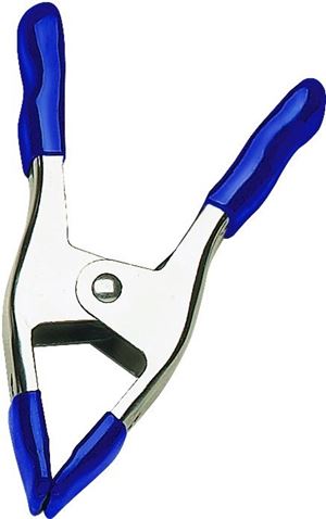 Irwin 222601 Spring Clamp with Hard Plastic Grip Pad, 1 in Clamping, Steel, Blue/Silver