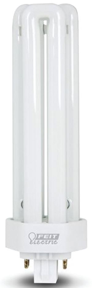 Feit Electric PLT42E/35 Compact Fluorescent Bulb, 42 W, T4 Lamp, GX24Q-4 Lamp Base, 3000 Lumens, 3500 K Color Temp