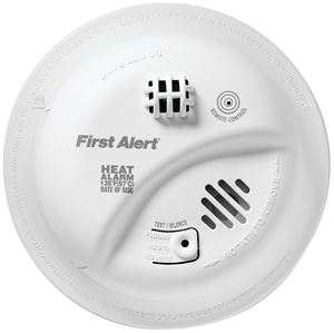 First Alert HD6135FB Heat Alarm with Battery Backup, 120 V, Thermistor Sensor, 50 ft Detection, Alarm: Audible, 85 dB