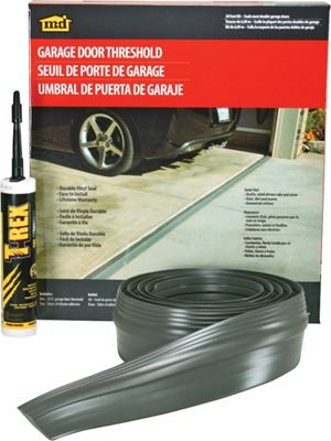 M-D 50101 Garage Door Threshold Kit, 1/2 in Thick, 20 ft L, Vinyl, Gray