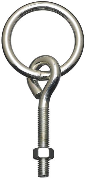 National Hardware 2061BC Series N220-624 Hitch Ring with Eye Bolt, 160 lb Working Load, 2 in ID Dia Ring, Steel, Zinc, 1/BAG