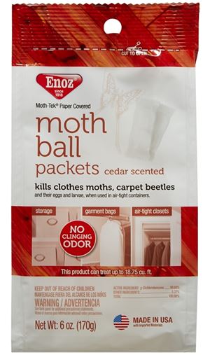 Enoz Moth-Tek E220.6T Moth Ball, Crystalline Solid, Cedar, White