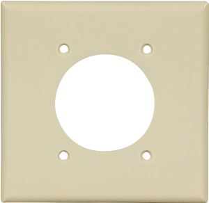 Eaton Wiring Devices 2168V-BOX Power Outlet Wallplate, 4-1/2 in L, 4-9/16 in W, 2 -Gang, Thermoset, Ivory