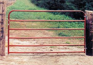 Behlen Country 40130101 Utility Gate, 120 in W Gate, 50 in H Gate, 20 ga Frame Tube/Channel, Red