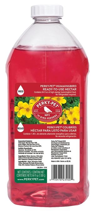 Perky-Pet 239 Nectar Bird Food, Ready-to-Use, Liquid, 64 oz Bottle