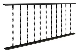 Village Ironsmith Classic CR625 Series Ornamental Railing, 12-Balusters, 27-3/4 in OAH, Steel Rail