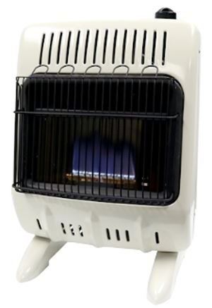 Mr. Heater MHVFDF10BF Vent-Free Blue Flame Heater, 200 sq-ft Heating Area, 20 lb Fuel Tank, 10,000 Btu, White