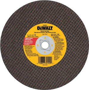 DeWALT DW3531 Abrasive Saw, 8 in Dia, 5/8 in Arbor, A24R Grit, Aluminum Oxide Abrasive, Fiberglass Backing