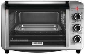 Black+Decker TO3210SSD Toaster Oven, 1500 W, Knob Control, 6 Slice/Hr, Metal, Silver