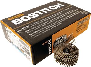 Bostitch C4R90BDSS Siding Nail, 1-1/2 in L, Stainless Steel, Ring Shank, 3600/PK