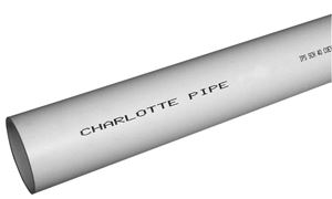 Charlotte Pipe PVC 04300 0800 Pipe, 3 in, 20 ft L, SCH 40 Schedule, PVC, White