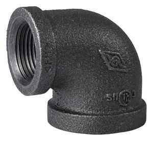 ProSource 2B-1X3/4B Reducing Pipe Elbow, 1 x 3/4 in, FIP, 90 deg Angle, Malleable Iron, SCH 40 Schedule