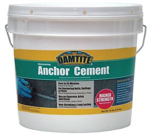Damtite 08122 Anchoring Cement, Powder, Gray, 48 hr Curing, 10 lb Pail