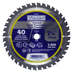 Vulcan 415561OR Circular Saw Blade, 7-1/4 in Dia, 5/8 and 13/16 Diamond in Arbor