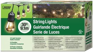 Feit Electric 72041 String Light Set, 130 V, 11 W, 15-Lamp, Incandescent Lamp, 30 ft L