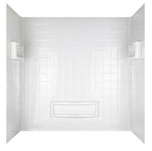 Peerless Distinction Series 39094-HD Bathtub Wall Set, 31-1/4 in L, 55-3/4 to 60 in W, 60 in H, Polycomposite, Tile Wall