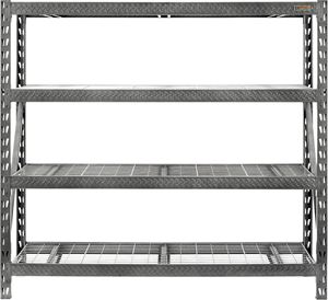 Gladiator GARS774XEG Rack Shelf, 8000 lb, 4-Shelf, 77 in OAW, 24 in OAD, 72 in OAH, Hammered Granite