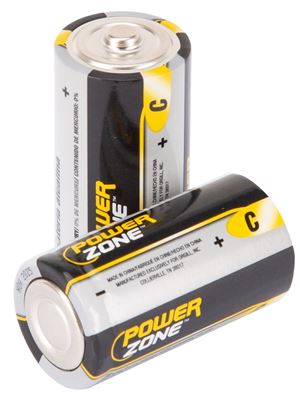 PowerZone LR14-2P-DB Battery, 1.5 V Battery, C Battery, Zinc, Manganese Dioxide, and Potassium Hydroxide, Pack of 12