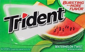 Trident MOZ01112 Gum, Watermelon Twist Flavor, 1.1 oz, Pack of 12