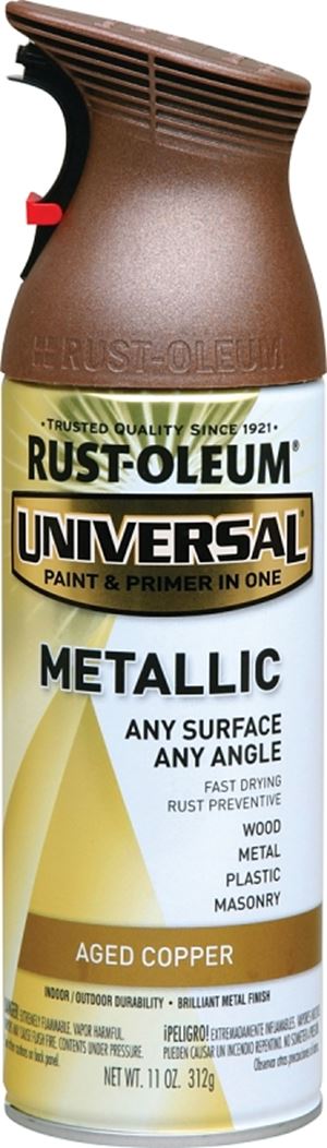 Rust-Oleum 249132 Metallic Spray Paint, Metallic, Aged Copper, 11 oz, Can