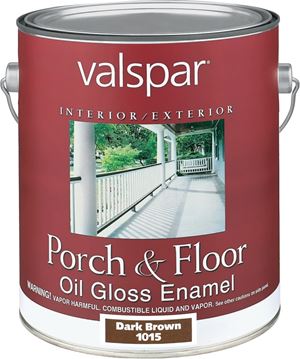 Valspar 027.0001015.007 Porch and Floor Enamel Paint, High-Gloss, Dark Brown, 1 gal, Pack of 2