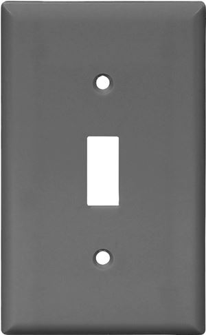 Eaton Wiring Devices 5134BK-SP Wallplate, 4-1/2 in L, 2-3/4 in W, 1 -Gang, Nylon, Black, High-Gloss