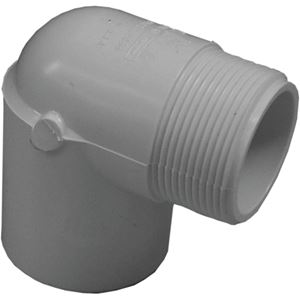 IPEX 435553 Street Pipe Elbow, 3/4 x 3/4 in, MPT x FPT, 90 deg Angle, PVC, White, SCH 40 Schedule