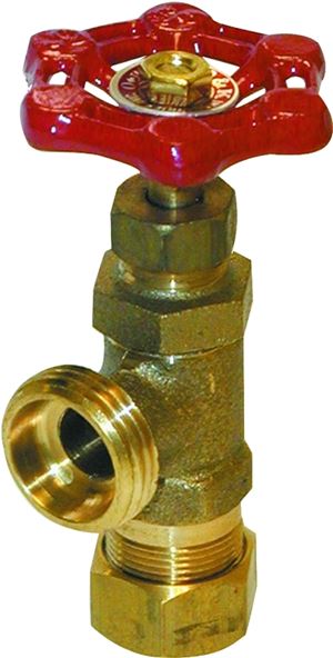 B & K ProLine Series 102-033 Boiler Drain Valve, 1/2 in Connection, Compression x Hose, 125 psi Pressure, Brass Body