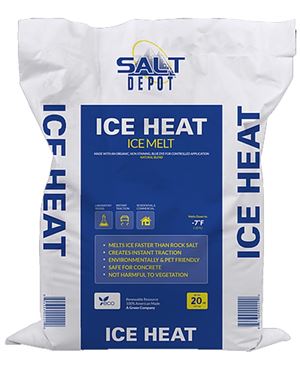 Salt Depot IH20 ICE HEAT Ice Melt, Crystalline, Blue, Slightly Aromatic, 20 lb, Bag