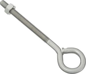 National Hardware N221-630 Eye Bolt, 5/16-18 Thread, 3 in L Thread, 3/4 in ID Dia Eye, 3.72 in L Shank, Stainless Steel