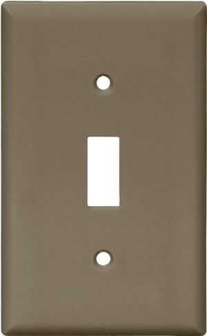 Eaton Wiring Devices 5134B-BOX Wallplate, 4-1/2 in L, 2-3/4 in W, 1 -Gang, Nylon, Brown, High-Gloss, Pack of 15