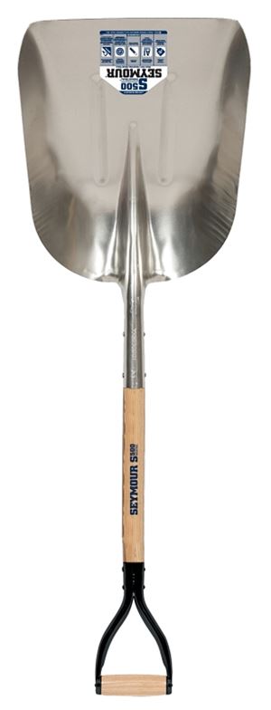 Seymour 49265 Grain Scoop, 15-1/4 in W Blade, 19 in L Blade, Aluminum Blade, Hardwood Handle, D-Shaped Handle, 46 in OAL