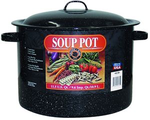 Granite Ware F6135-6 Soup Pot, 12 qt Capacity, Steel, Black