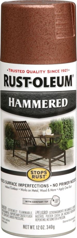 Rust-Oleum 210849 Hammered Spray Paint, Hammered, Copper, 12 oz, Can