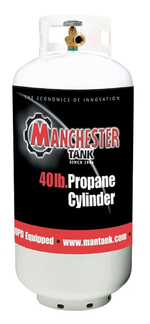 TANK PROPANE VERTICAL WHT 40LB