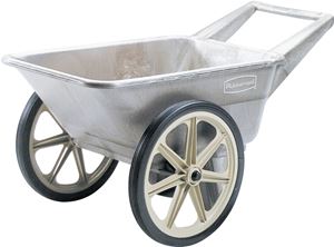 Rubbermaid 565461BLA Utility Cart, 200 lb, Plastic Deck, 2-Wheel, 20 in Wheel, Semi-Pneumatic Wheel, Black